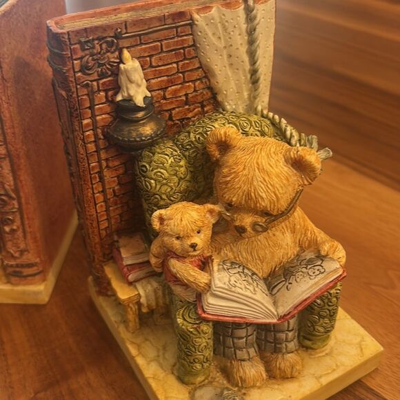 Vintage 1994 Mann Set of Teddy Bear Book Ends Teddy Tales Heavy - Picture 5 of 10